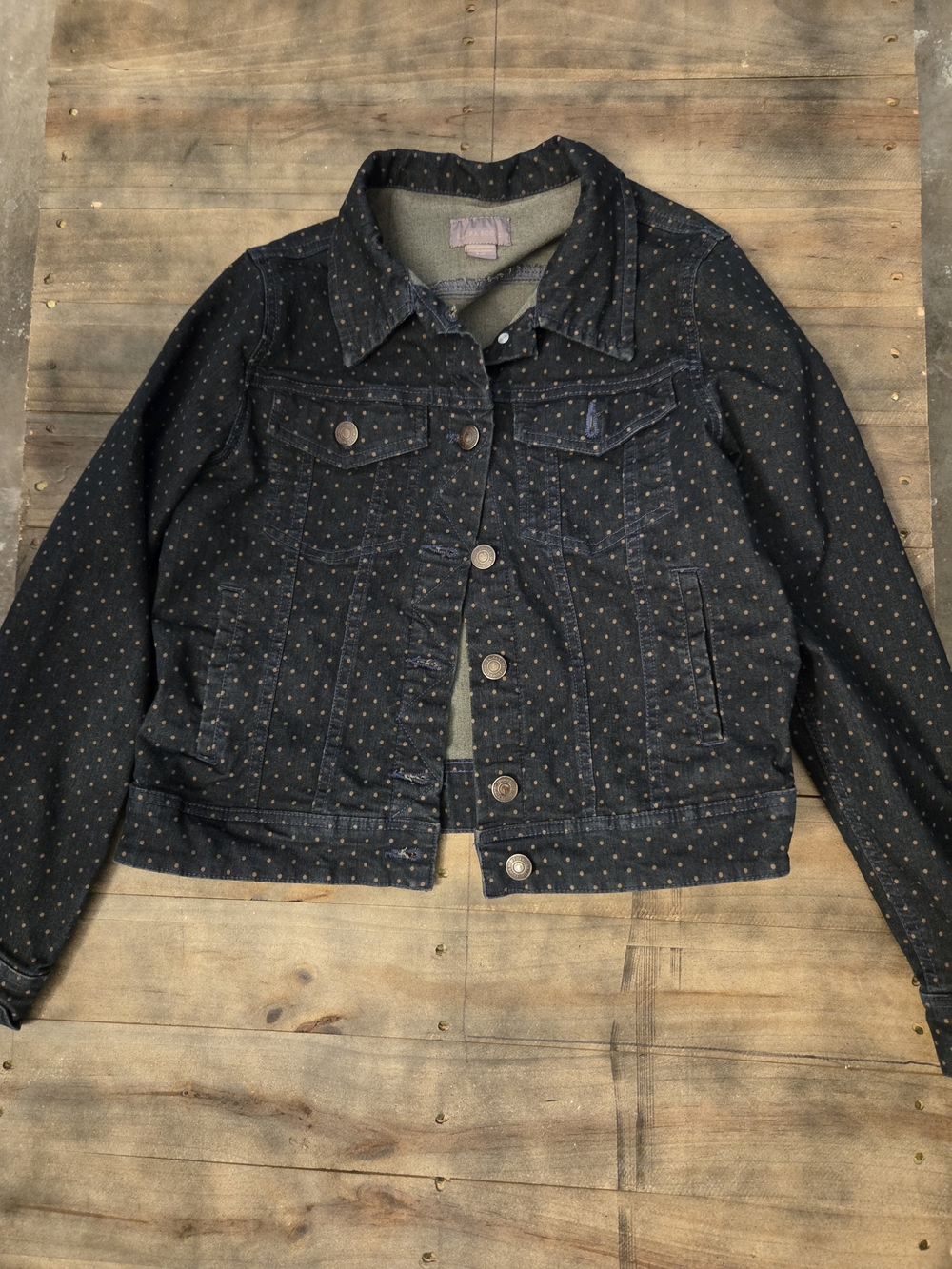 Women’s Blue Jean Laura Scott Polka Dot Denim Jacket